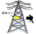 カラスも鉄塔も安心、安心。